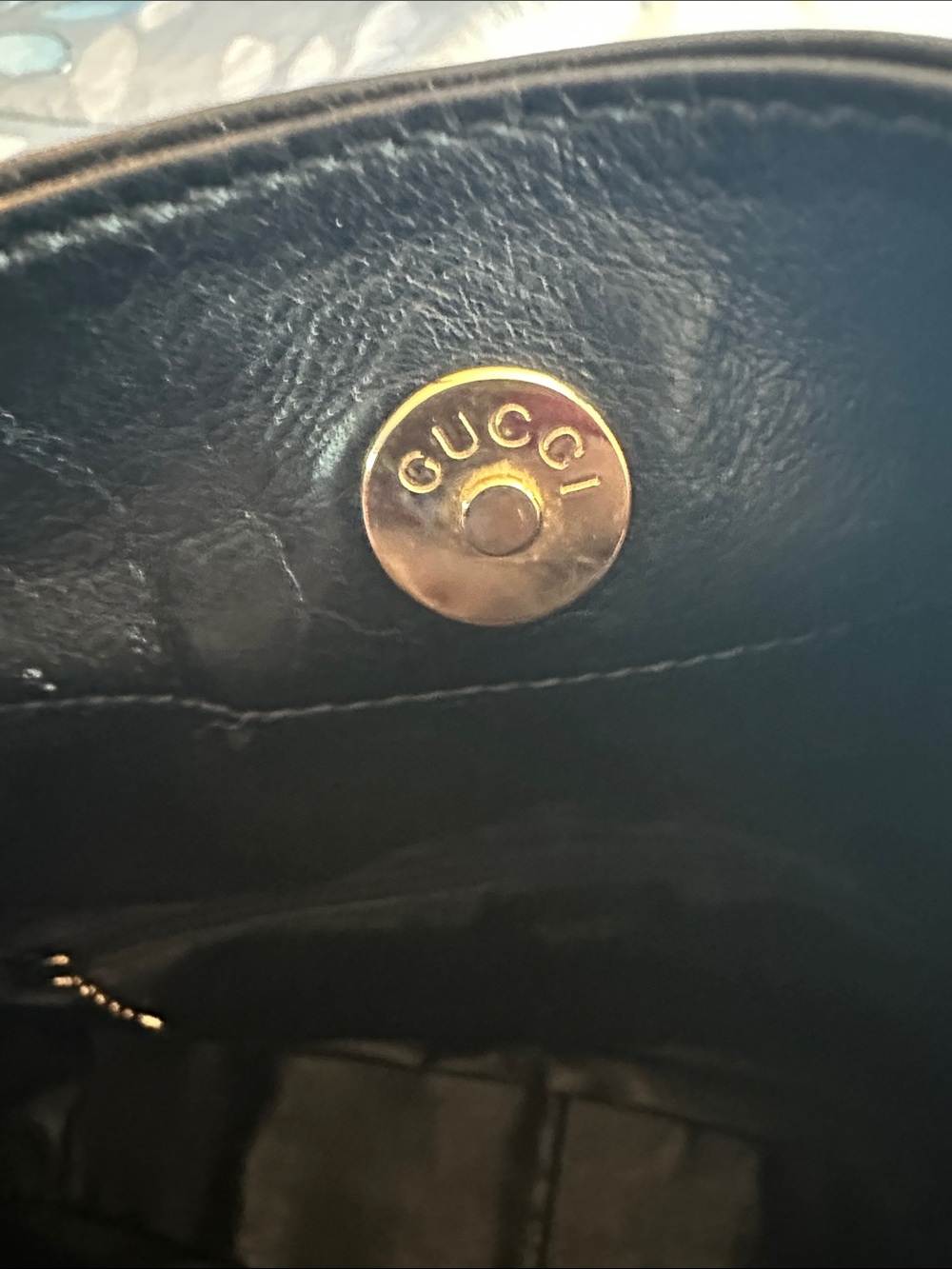 Gucci Vintage Style Black Leather Tote w/Bamboo Handle EUC/Like New IMO - Picture 7 of 16